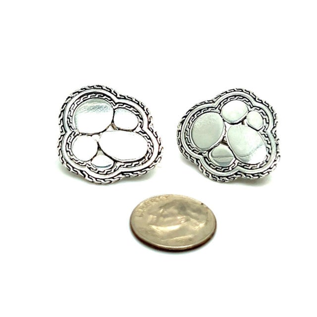 John Hardy Estate Kali Pebble Omega Back Earrings Silver JH60 TRUSTED SELLER SINCE 2002 PLEASE SEE OUR HUNDREDS OF...