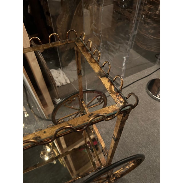 Metal Giltiron Vintage Italian Bar Cart For Sale - Image 7 of 10