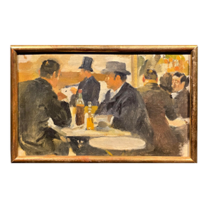Lucien Laurent Gsell -19th Century French Café Interior Scene, Oil Painting