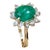 2 Carat Natural Cushion Cabochon Emerald & Diamond Ring 14 Karat Yellow Gold For Sale