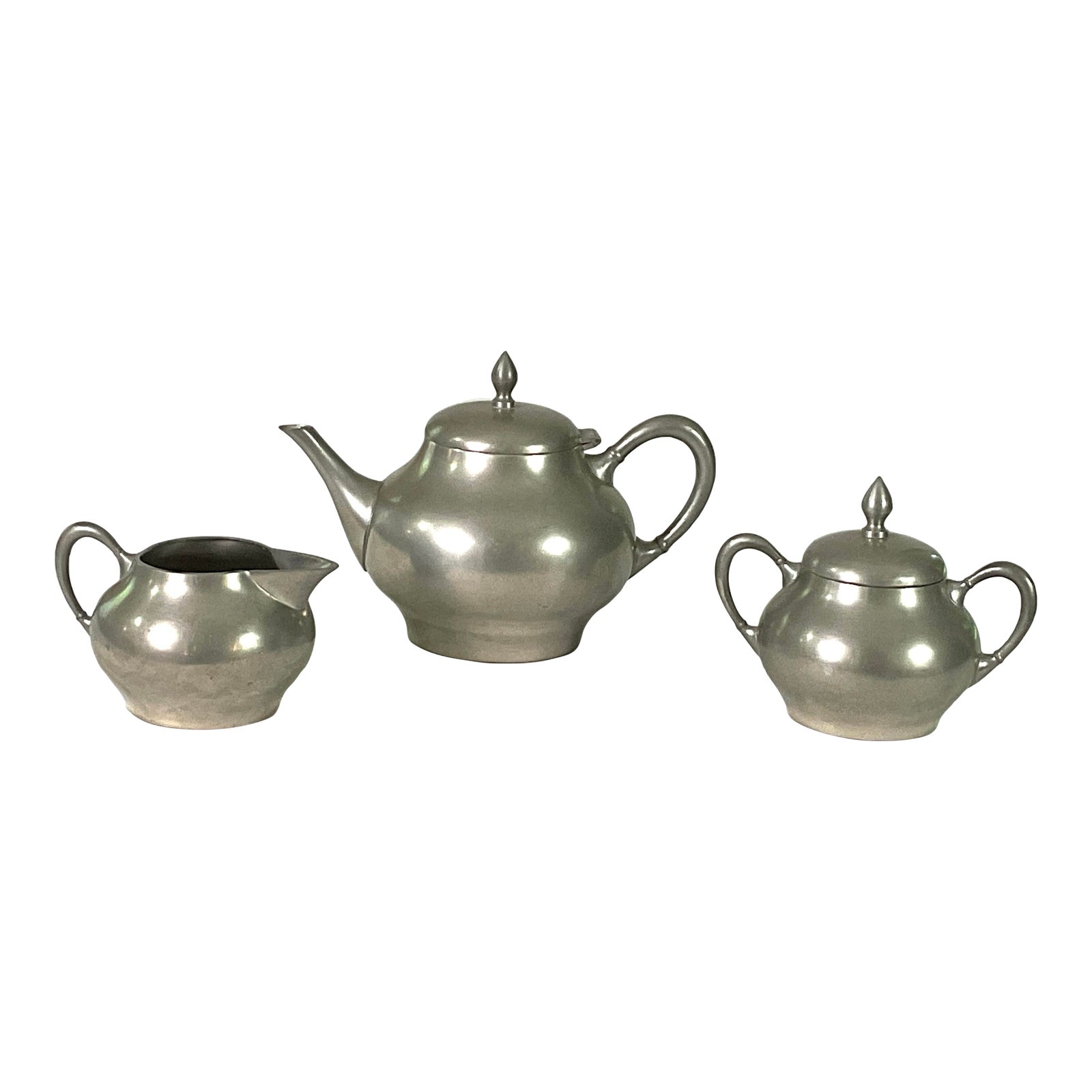1950s Metawa Holland Pewter Tea Set- 3 Pieces | Chairish