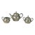 1950s Metawa Holland Pewter Tea Set- 3 Pieces For Sale