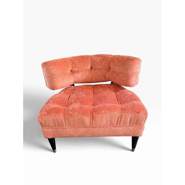 William " Billy " Haines Mid Century Modern Billy Haines Tufted Velvet Lounge Chair For Sale - Image 4 of 5