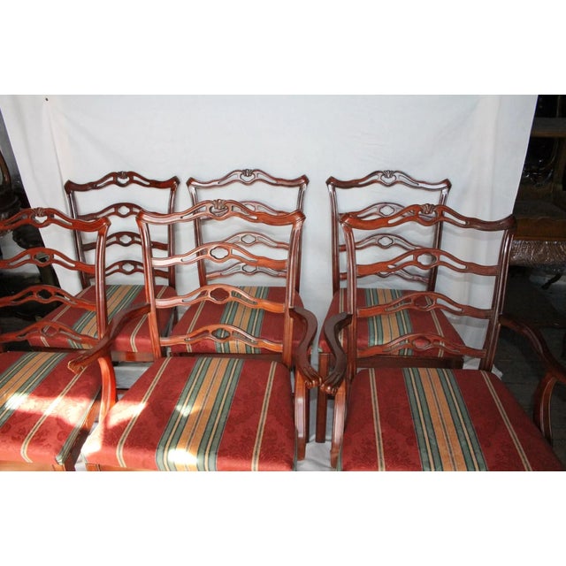 Great set of six 6 Chippendale style dining chairs including two 2 armchairs and four 4 side chairs, all made of beautiful...