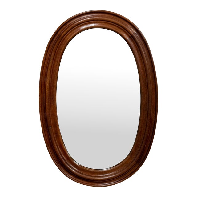 Vintage Oval Primitive Farmhouse Wall Mirror For Sale