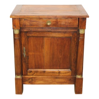French Empire Nightstand / Side Table Cabinet With Columns, 19th Century For Sale