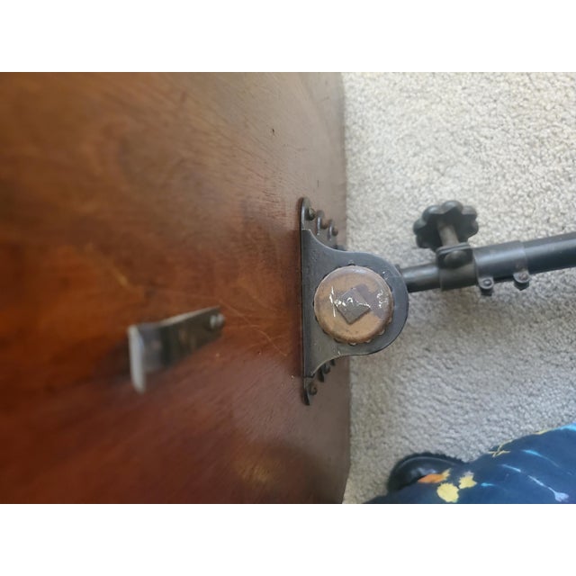Antique Rolling Tilt Top Adjustable Height Bedside Surgical Table For Sale - Image 9 of 17