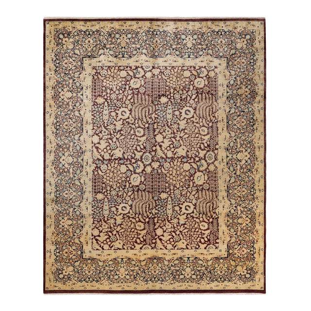 Mogul, One-of-a-Kind Hand-Knotted Area Rug in Red, 8' 1" x 10' 2" For Sale