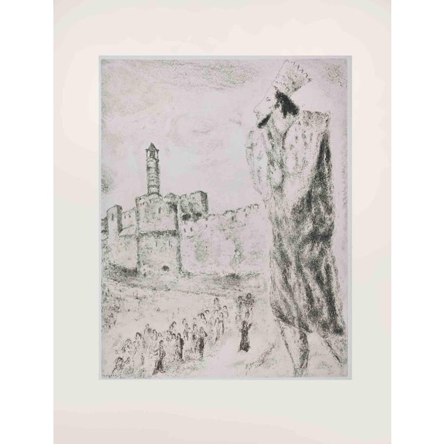 Marc Chagall, King David, Etching, 1956 For Sale