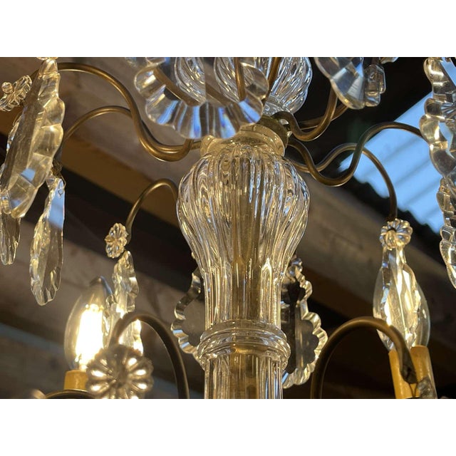 Early 20th Century Six-Light Chandelier in Bronze and Cut Crystal For Sale - Image 15 of 16
