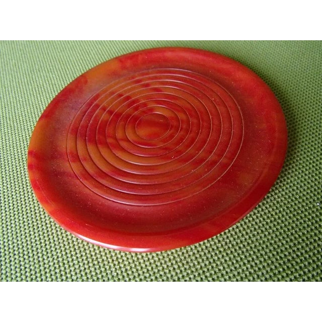 Art Deco Red & Yellow Bakelite Coasters, Set of 7, in Flawless conditions. Designed 1920 to 1949