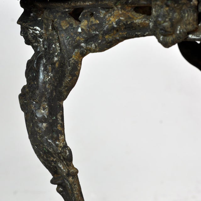 Cast Iron Garden Table with Pine Top, 1890 For Sale - Image 6 of 11
