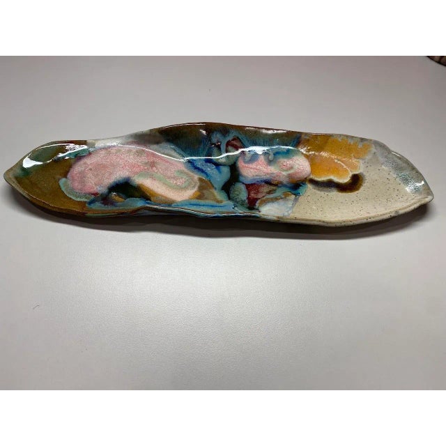 Multi Color Ceramic Tray For Sale - Image 4 of 4