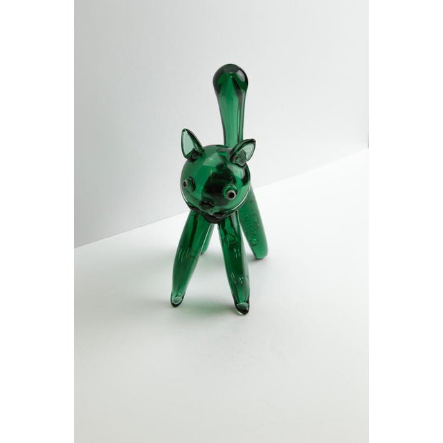 1950s Green Glass Cat Sculpture attributed to Toso et Bagnoli, Empoli, 1950s For Sale - Image 5 of 10