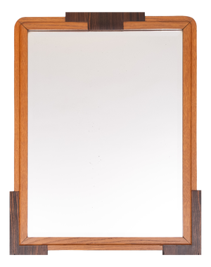 Art Deco Amsterdamse School Dutch Wall Mirror with Oak Frame, 1920s