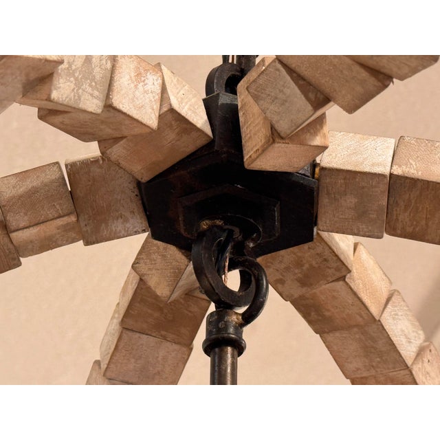 2010s Anthem Wooden Orb Chandelier For Sale - Image 5 of 12