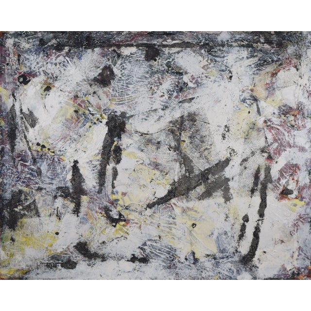 Modern Black & White Abstract Expressionist Painting "Color Tv 1960" Oil on Canvas For Sale In New York - Image 6 of 12