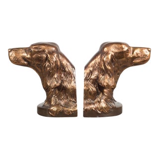 Bronze Plated Dog Bookends C.1940 For Sale