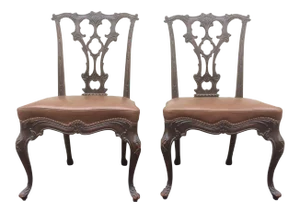 Late 19th Century George Lll Style Side Chairs - a Pair