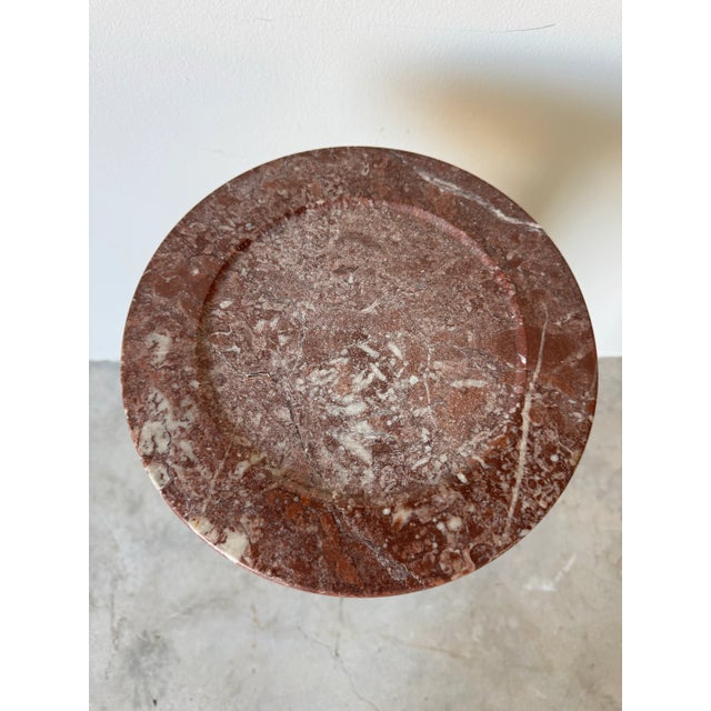 Vintage Italian Red Marble Carved Column Pedestal For Sale - Image 11 of 11