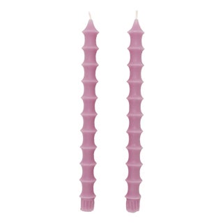 Bamboo Taper Candles in Radiant Orchid - A Pair For Sale
