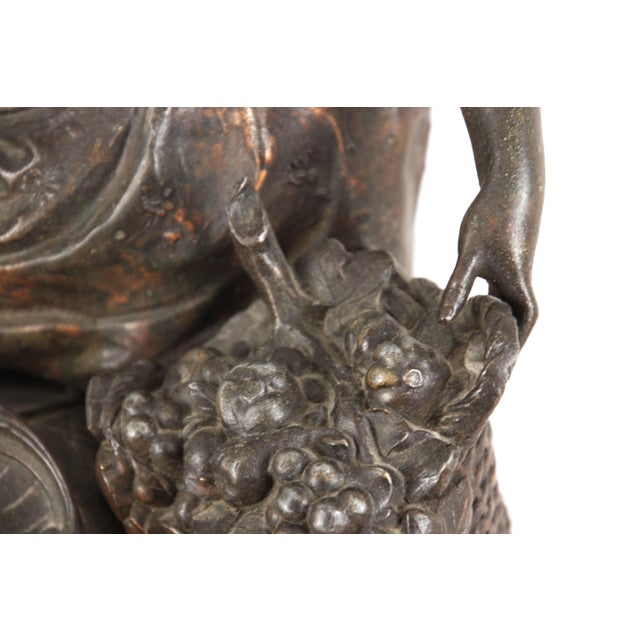 Black French Fireplace Clock in Bronze with Brass Movement by S. Marti & Cie, 1870s, Set of 3 For Sale - Image 8 of 18