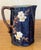Ink Blue Joseph Holdcroft Dogwood Pitcher, C. 1890's For Sale - Image 8 of 11