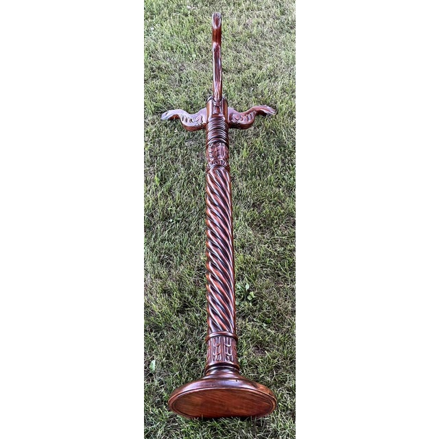 Mid Century Barley-Twist Torchère Mahogany Pedestal Stand For Sale - Image 12 of 17