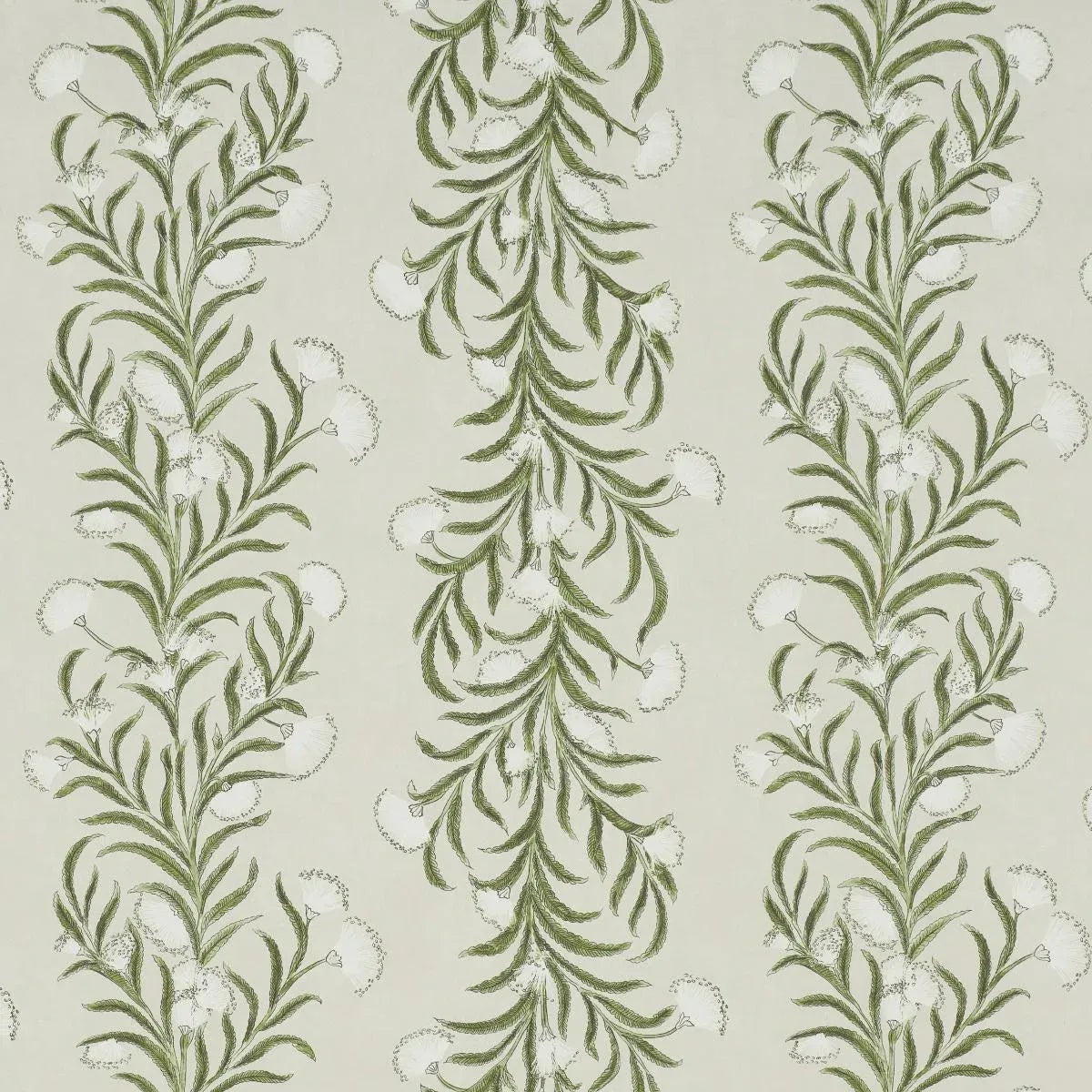 Schumacher x Celerie Kemble Tasmanian Mimosa Wallpaper in Ivory & Green Chairish