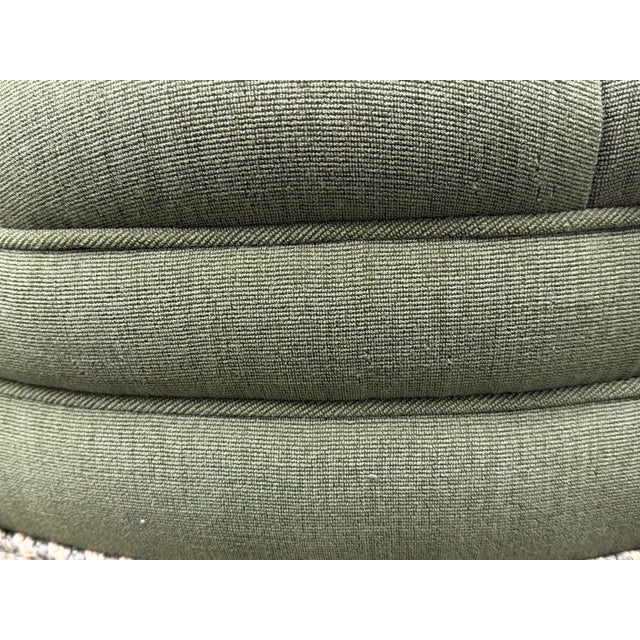 Bespoke Green Tufted Ottoman + Casters For Sale In San Francisco - Image 6 of 12