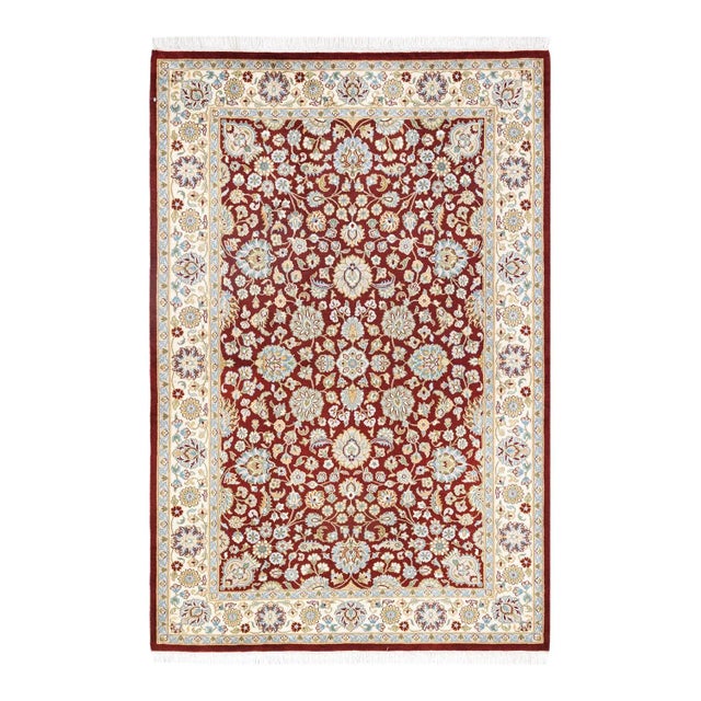 Orange Mogul, One-of-a-Kind Hand-Knotted Area Rug in Orange, 4' 1" x 6' 3" For Sale - Image 8 of 8