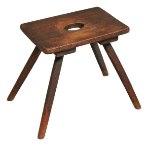 Mid-Century Wide Legged Stool or Side Table in Wood, 1950s