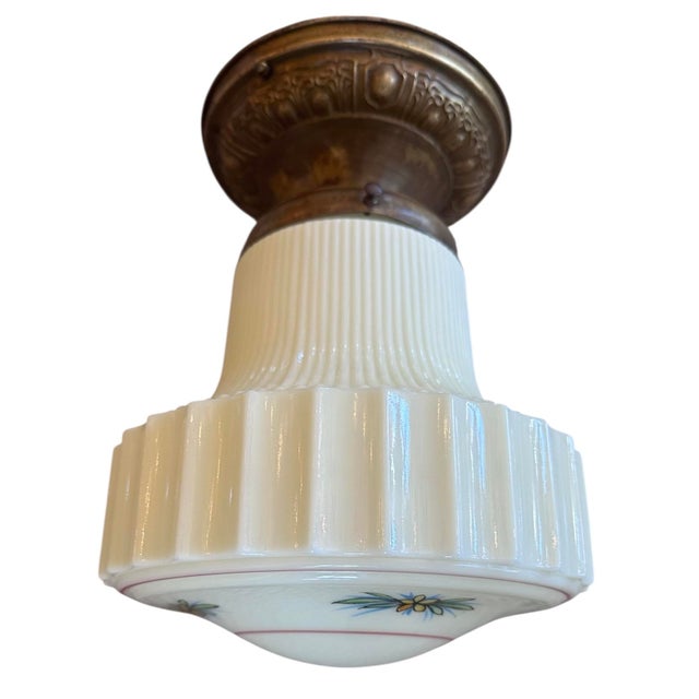 Fabulous fluted custard glass fixture ready for any room of your home. Canopy D-6”