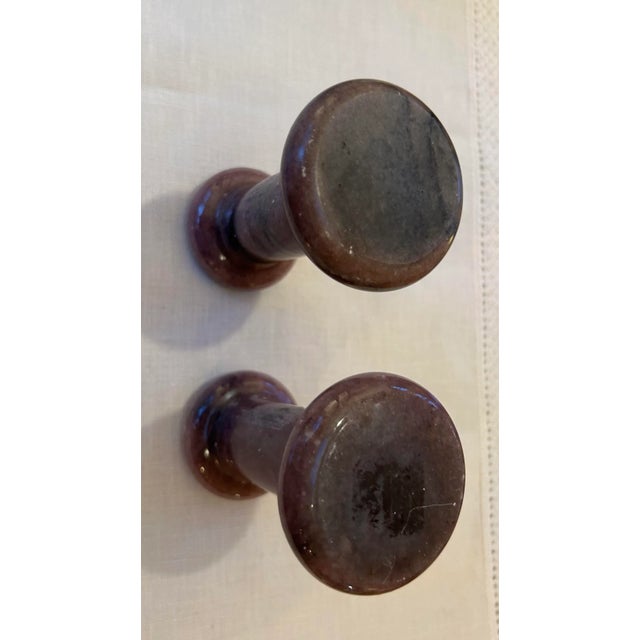 1980s Pink Granite Candlesticks - a Pair For Sale In Boston - Image 6 of 8