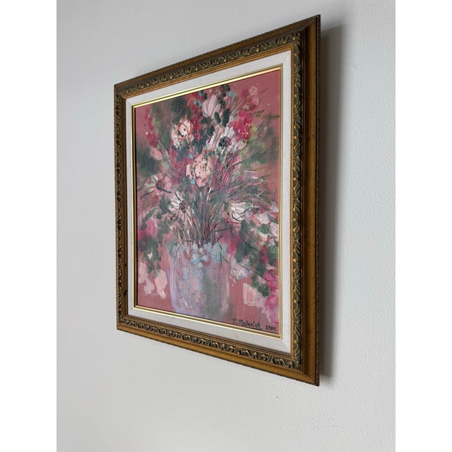 1980s Norma Malerich “Bunch O’ Beauty” Original Oil on Canvas Painting For Sale - Image 4 of 12