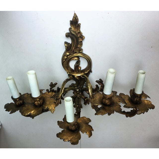 Bronze French 19th Century Gilded Bronze Wall Sconces For Sale - Image 8 of 12