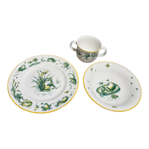 Tiffany & Co Bone China 3 Piece Child’s Dining Set “Pond” Pattern