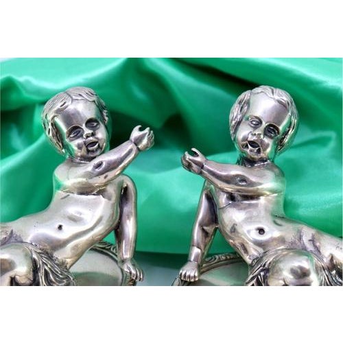 Metal Silver Putties in Perfect Elliptical Shapes, Set of 2 For Sale - Image 7 of 9