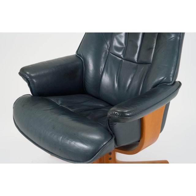 Vintage Scandinavian Adjustable Leather Lounge Chair from Hjellegjerde Møbler, 1980s For Sale - Image 15 of 18