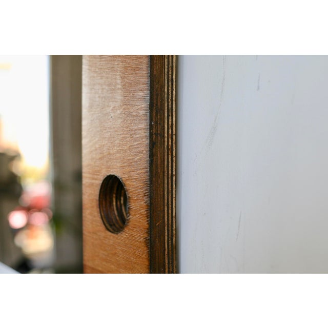 Wood Large Smoked Mirror with Asymmetrical Frame, 1970s For Sale - Image 7 of 16