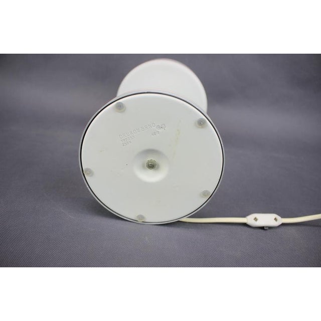 Metal Opaline Glass and Brass Table Lamp from Drukov Brno, Former Czechoslovakia, 1970s For Sale - Image 7 of 12