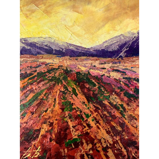 Paper Oil Painting Mountain Sunset v. Zadorozhnya For Sale - Image 7 of 12