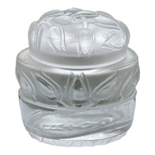 Rare Antique Art Deco 1920s Rene Lalique French Art Glass Jar Jaytho Perfumery For Sale