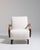 Mid 20th Century 20th Century Czech Republic Warm Ivory Boucle Bentwood-Arm Lounge Chair For Sale - Image 5 of 11