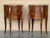 Pair Antique French Louis XV Marquetry Marble Top Nightstands with Two Drawers For Sale In Miami - Image 6 of 18