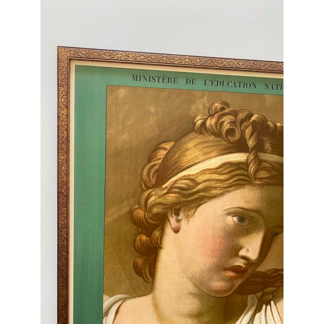 French Jacques Louis David Vintage 1948 Neoclassical Mourlot Fine Art Lithograph Print Framed Art Deco Paris Exhibition Poster " Les Sabines " 1799 For Sale - Image 3 of 15