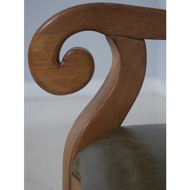 Green Set of 8 French Style Leather Upholstered Armchairs For Sale - Image 8 of 18