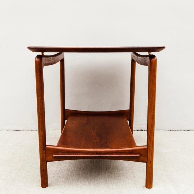 Brown 1950s Restored Danish Modern Teak Side Table by Hvidt & Molgaard-Nielsen For Sale - Image 8 of 12