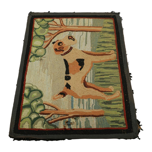 Rug & Kilim Antique Hooked Rug in Beige-Brown With Animal Pictorial Patterns | Rug & Kilim For Sale - Image 4 of 8