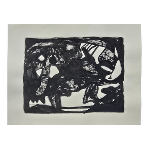 Black and White Abstraction Ink Drawing in the Style of Pablo Picasso, Unframed